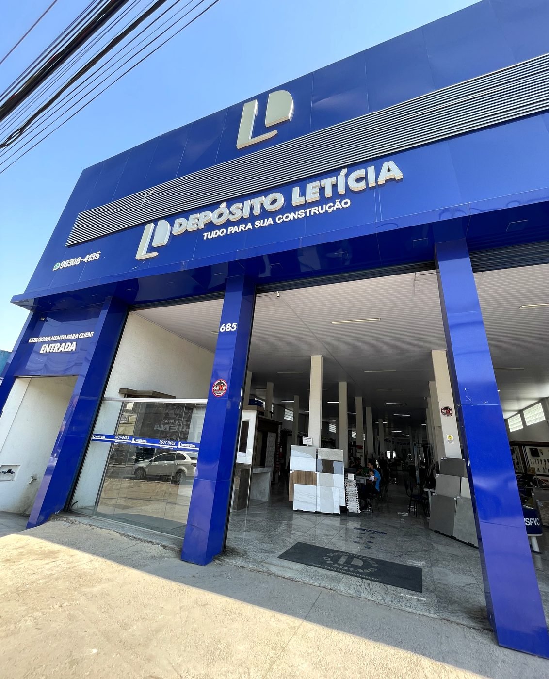 Fachada do Depósito Letícia na Av. Brasília, 685